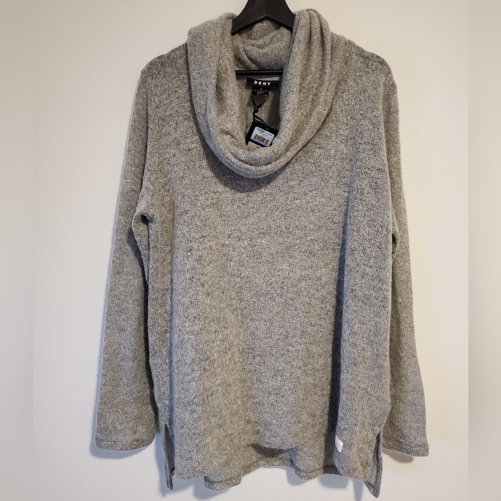 DKNY Gray Cowl Neck Sweater size XL